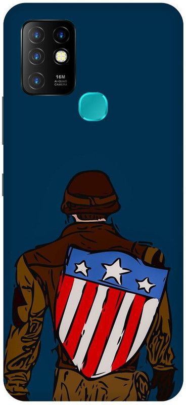 FIKORA Back Cover for Infinix Hot 10, X682B, CAPTAIN, AMERICA, AVENGER, AVENGERS, SHIELD  (Blue, Hard Case, Pack of: 1)