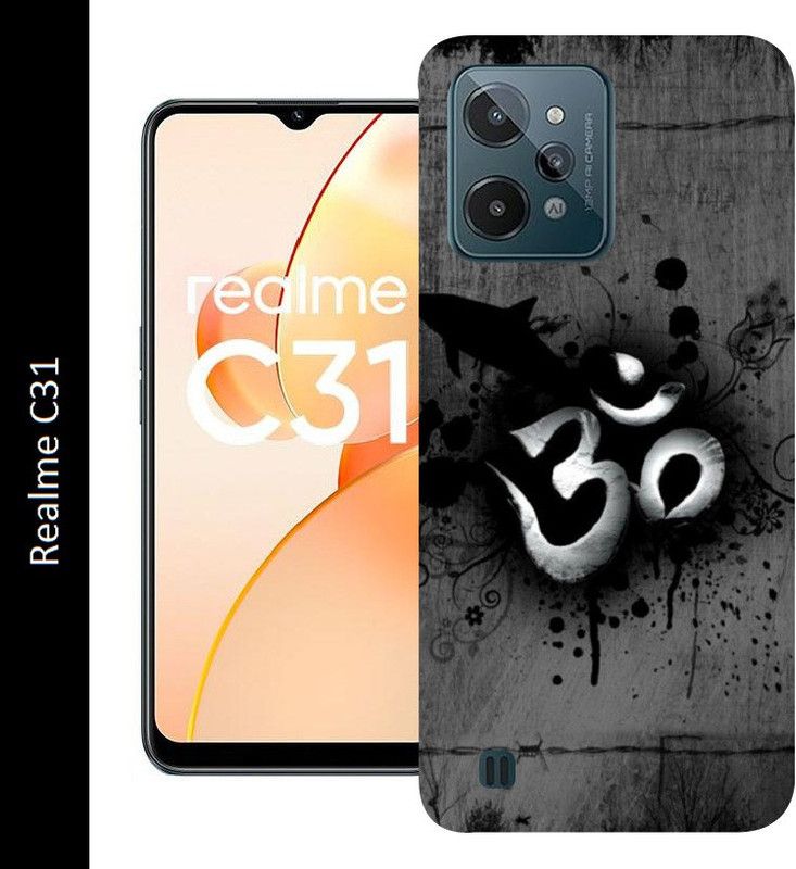 BRANDNAME Back Cover for Realme C31  (Black, Grey, Grip Case, Silicon)