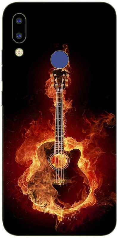 METOO Back Cover for Tecno Camon I2x, Fire Guitar Design Back Cover Print : 11  (Multicolor, Dual Protection, Silicon, Pack of: 1)