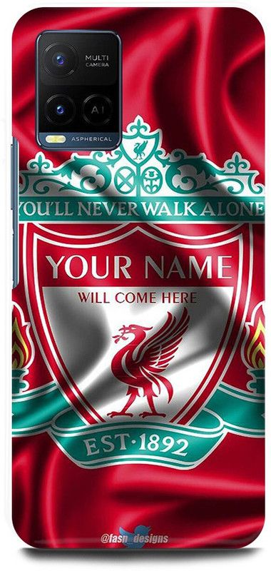 FIKORA Back Cover for Vivo Y33s, V2109, LIVERPOOL SLOGAN, LOGO, FOOTBALL, YOUWILLNEVERWALKALONE  (Pink, Hard Case, Pack of: 1)
