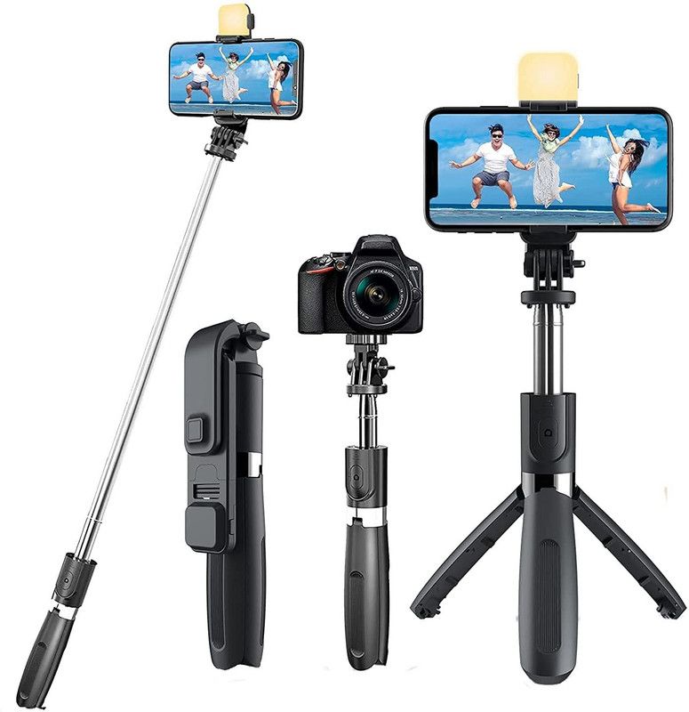 TRYOKART Bluetooth Selfie Stick  (Black, Remote Included)