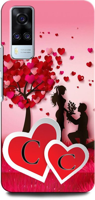GRAFIQE Back Cover for VIVO Y51A CC, C LOVE C, C LETTER, CC NAME  (Multicolor, Shock Proof, Pack of: 1)