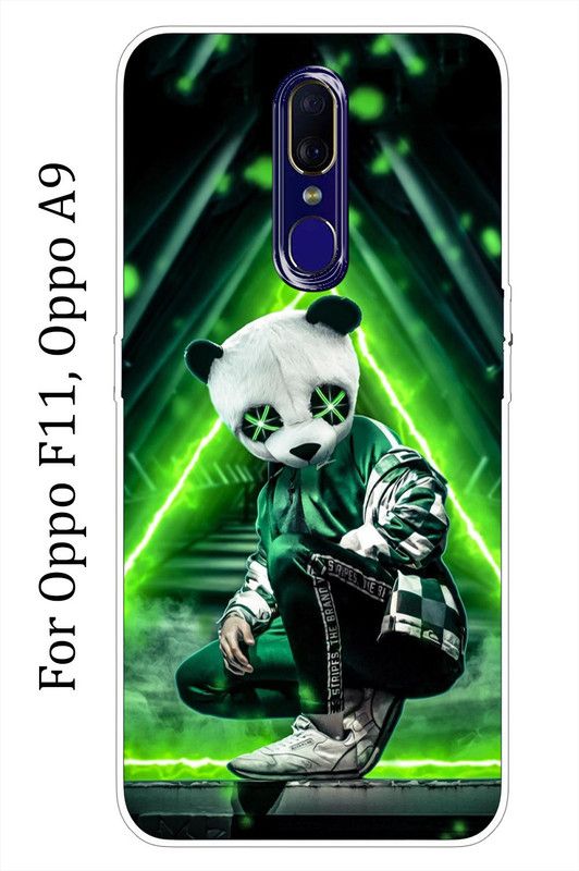 BeauCase Back Cover for OPPO F11, Oppo A9  (Black, Green, Grip Case, Silicon, Pack of: 1)