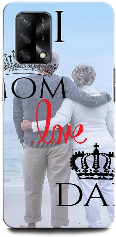ORBIQE Back Cover for OPPO F19 CPH2219 MOM DAD LOVE, MOM QUEEN, DAD KING, MOM DAD LIFELINE  (Multicolor, Hard Case, Pack of: 1)