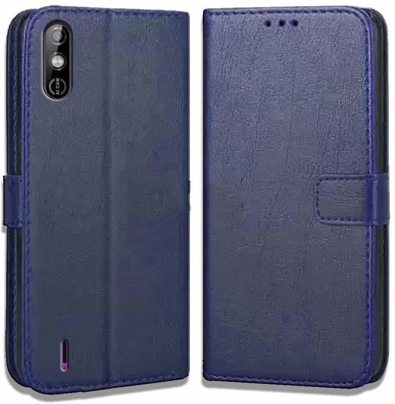 GoPerfect Flip Cover for Techno Spark Go (2020) |Shock Proof Flip Cover| Card Pockets Wallet & Stand  (Blue, Dual Protection, Pack of: 1)