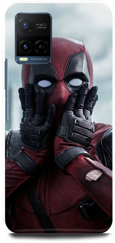 FIKORA Back Cover for Vivo Y21A, V2111, DEADPOOL, FUNNY, MARVEL, SUPER, HERO  (Red, Hard Case, Pack of: 1)