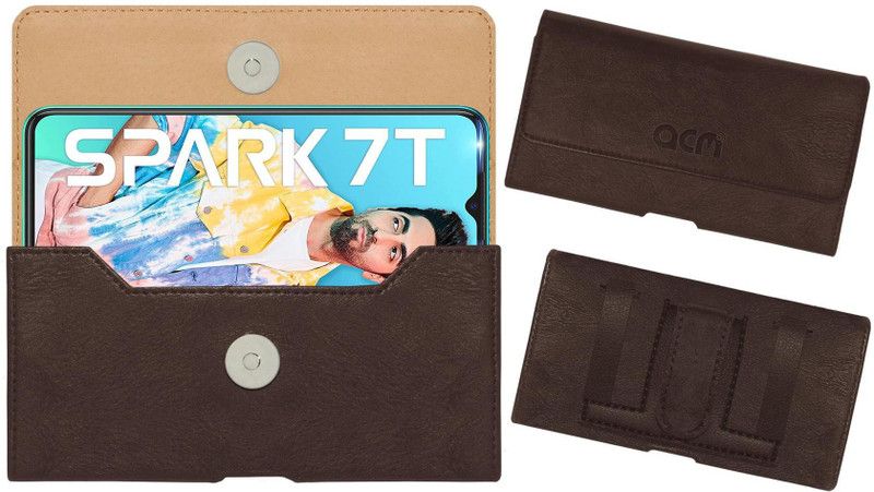 ACM Pouch for Tecno Spark 7t  (Brown, Holster, Pack of: 1)