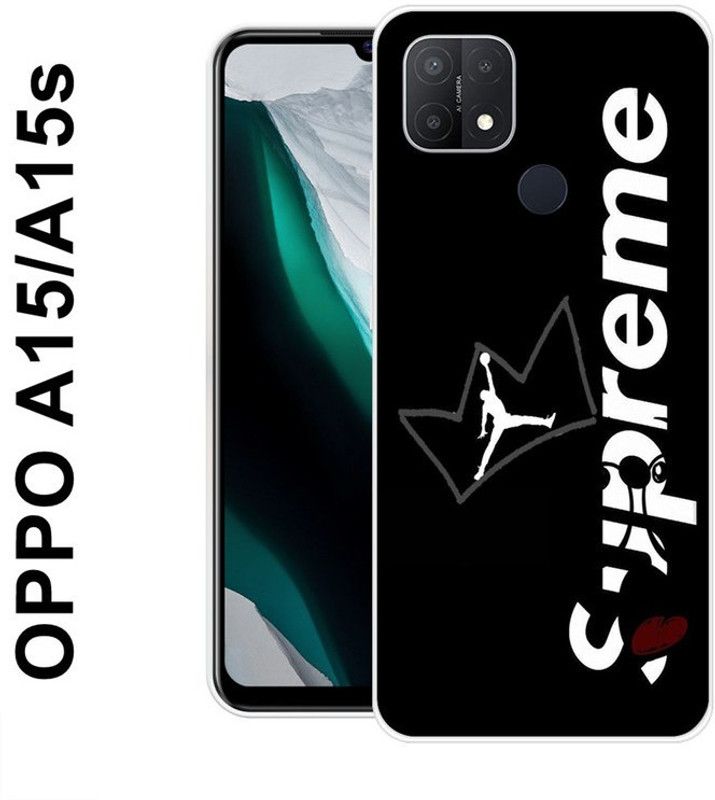 PINKU ARTS Back Cover for OPPO A15/ OPPO A15s  (Black, White, Waterproof, Silicon, Pack of: 1)