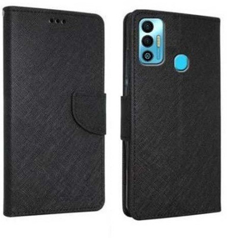 AmericHome Flip Cover for Tecno Spark 7  (Black, Dual Protection, Pack of: 1)
