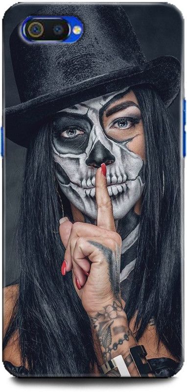 INTELLIZE Back Cover for Realme C2/RMX1945 mask girl,Printed  (Multicolor, Shock Proof, Pack of: 1)