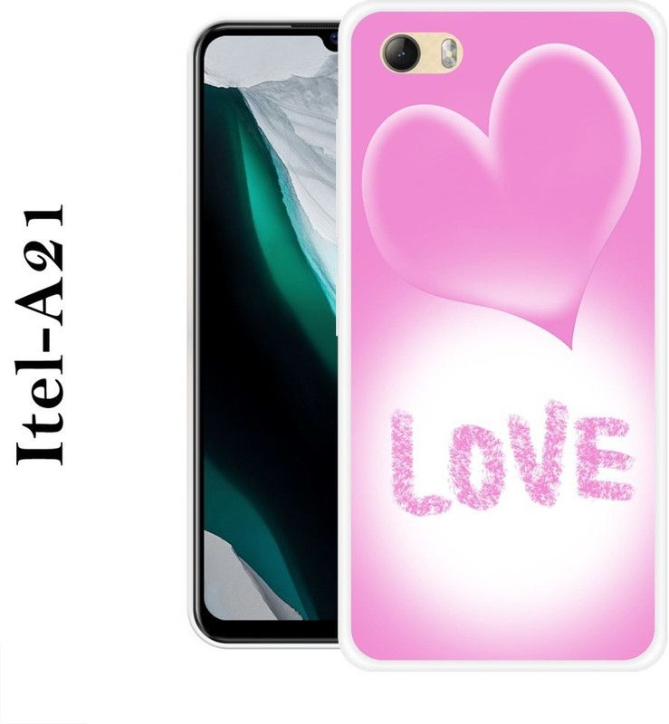 JATLAND Back Cover for Itel A21  (Pink, White, Silicon)