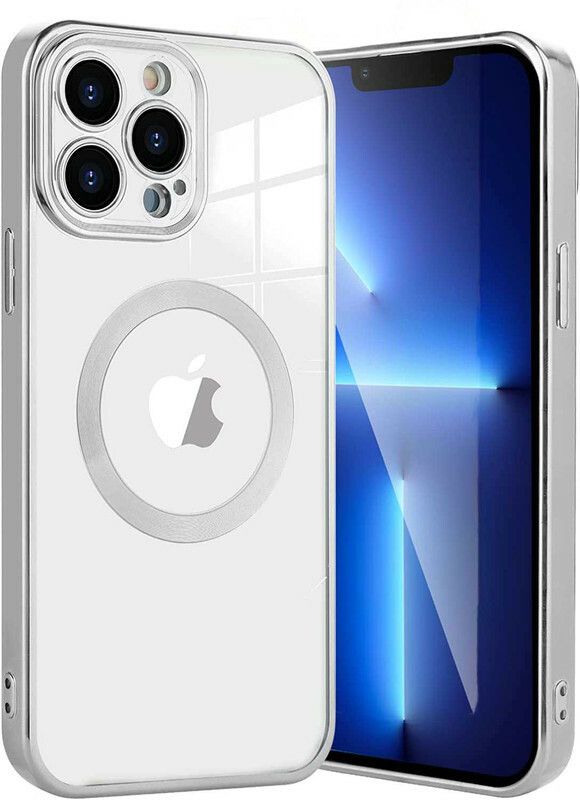 GROOZ Back Cover for Apple iPhone 14 Pro  (Silver, Ring Case, Pack of: 1)