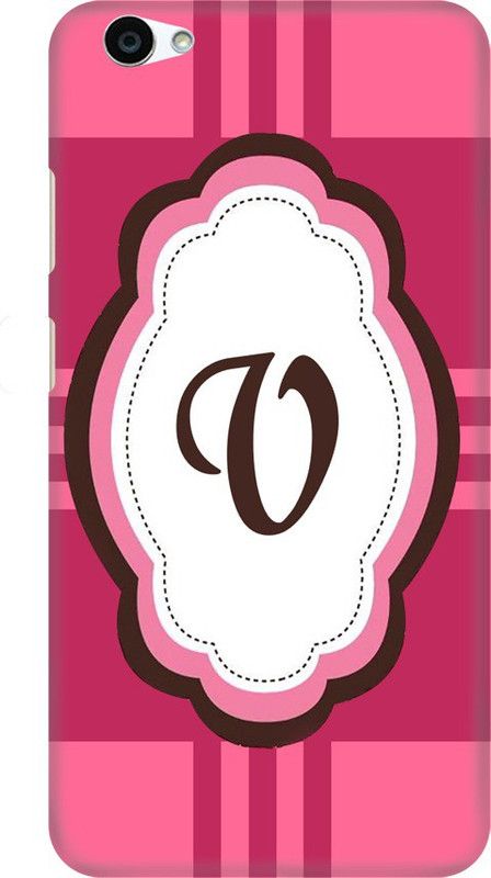 Coberta Case Back Cover for VIVO Y55L, VIVO Y55S, Vivo Y55 Back Cover Pink Pattern Alphabet Letter V Design Back Case For Vvo Y55 Y55s Y55L By Coberta  (Multicolor, Pack of: 1)