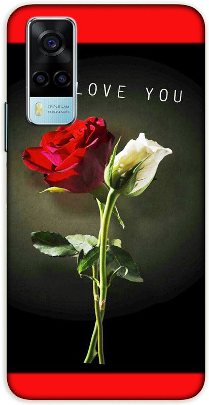 iprinto Back Cover for Vivo Y53s,Vivo Y51A I Love You Love Back Cover  (Red, Hard Case, Pack of: 1)