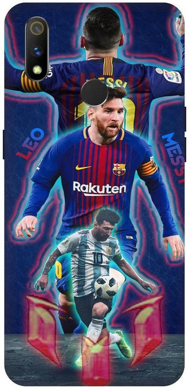 THE NARAYANA COLLECTIONS Back Cover for REALME 3i- RMX1827-LIONEL,MESSI,FOOTBALL,SPORTS  (Multicolor, Hard Case, Pack of: 1)