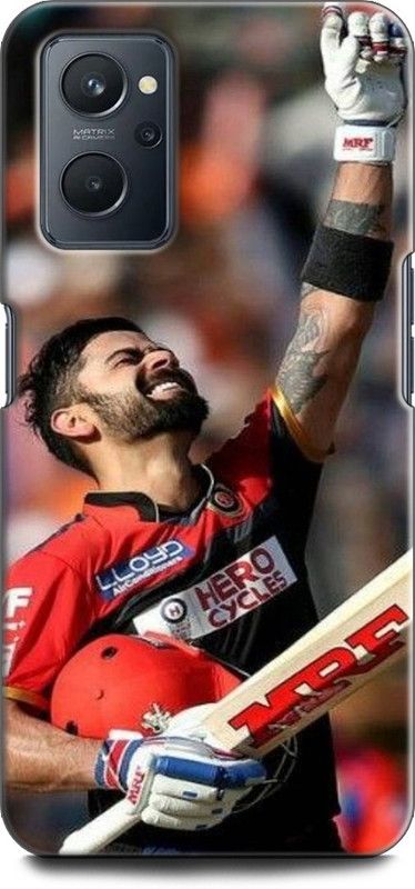 INDICRAFT Back Cover for Realme 9i, RMX3491 VIRAT KOHLI, CRICKET, ROYAL CHALLENGERS, SPORTS  (Multicolor, Shock Proof, Pack of: 1)