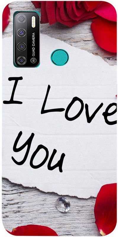 Skyhawk Back Cover for Tecno Spark Power 2 Red Rose With I Love You  (Multicolor, Waterproof, Silicon, Pack of: 1)