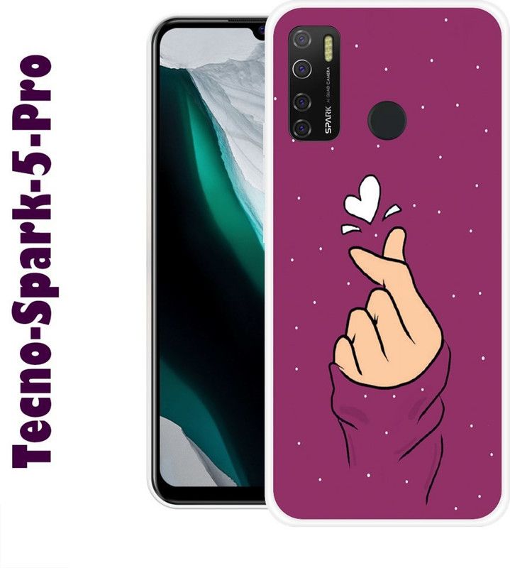CellWorld Back Cover for Tecno Spark 5 Pro  (Purple, White, Silicon)
