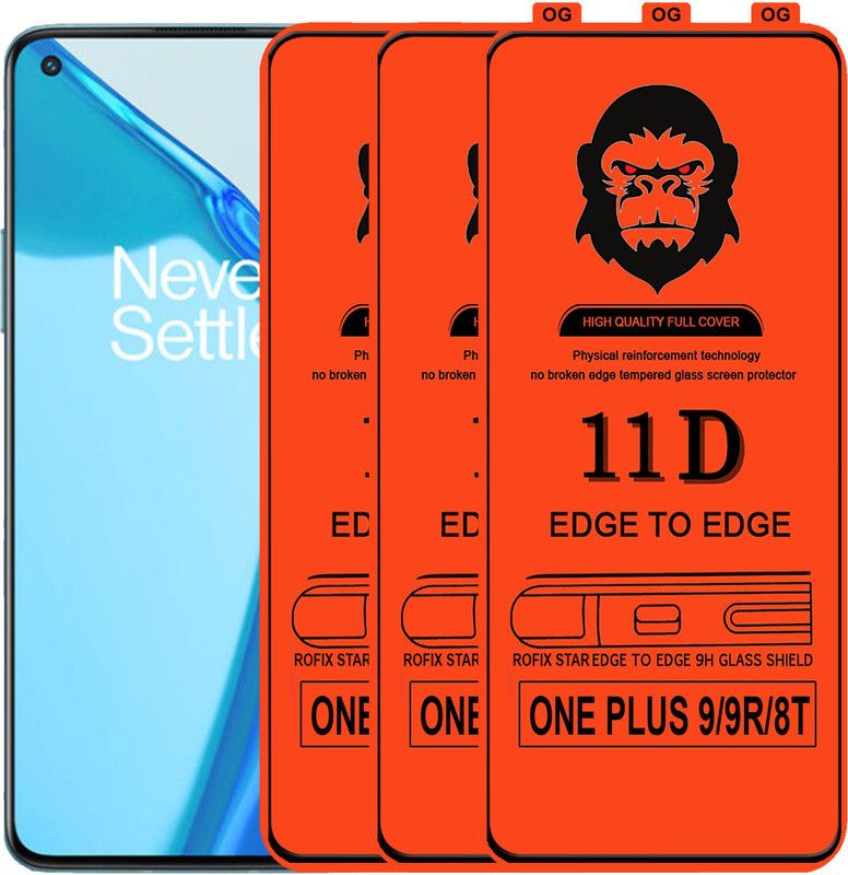 Rofix star Edge To Edge Tempered Glass for ONE PLUS 9  (Pack of 3)