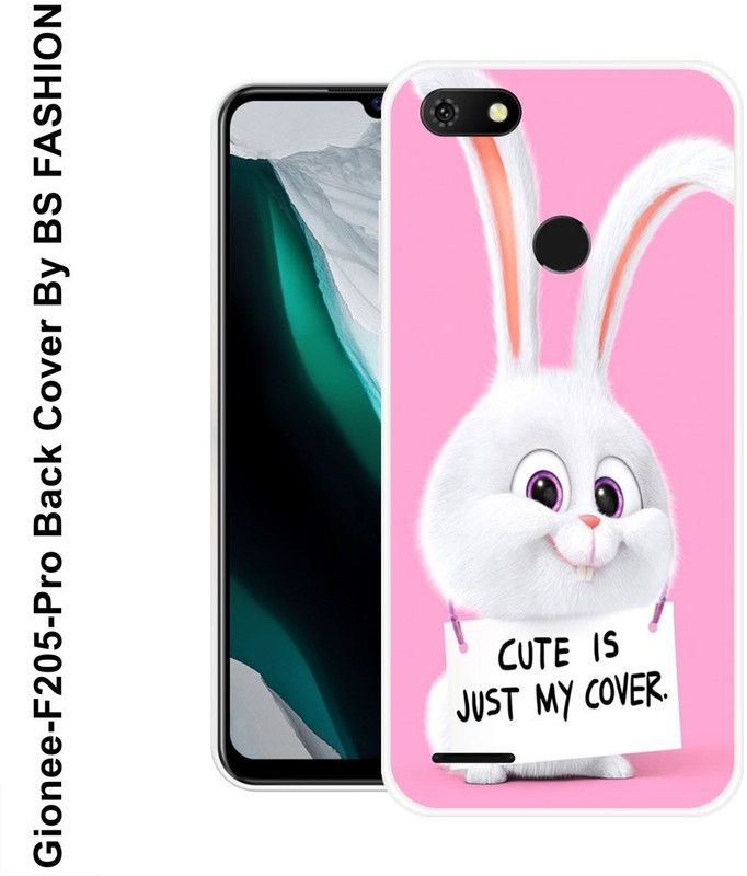 BSRAJ Back Cover for Gionee F205 Pro  (Pink, White, Silicon)
