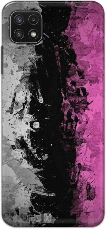 NDCOM Back Cover for Samsung Galaxy A22 5G Pink Black Pattern Printed  (Multicolor, Hard Case, Pack of: 1)