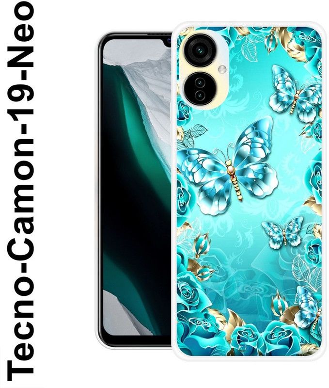 KLC Back Cover for Tecno Camon 19 Neo  (Blue, Gold, Silicon)