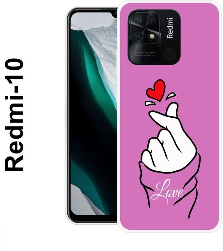 REDFLY Back Cover for Redmi 10  (Purple, White, Grip Case, Silicon)