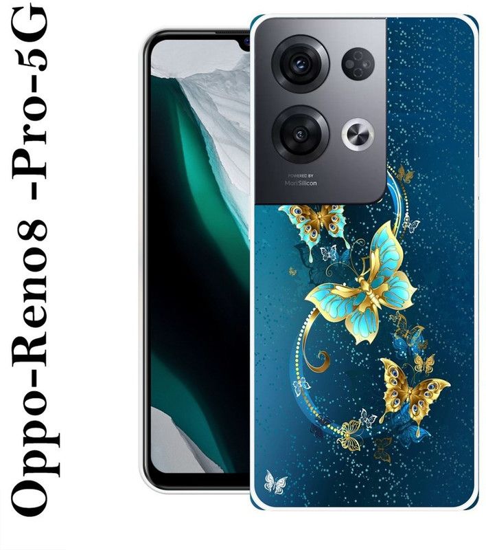 Sswastik Back Cover for Oppo Reno8 Pro 5G  (Blue, Gold, Silicon)