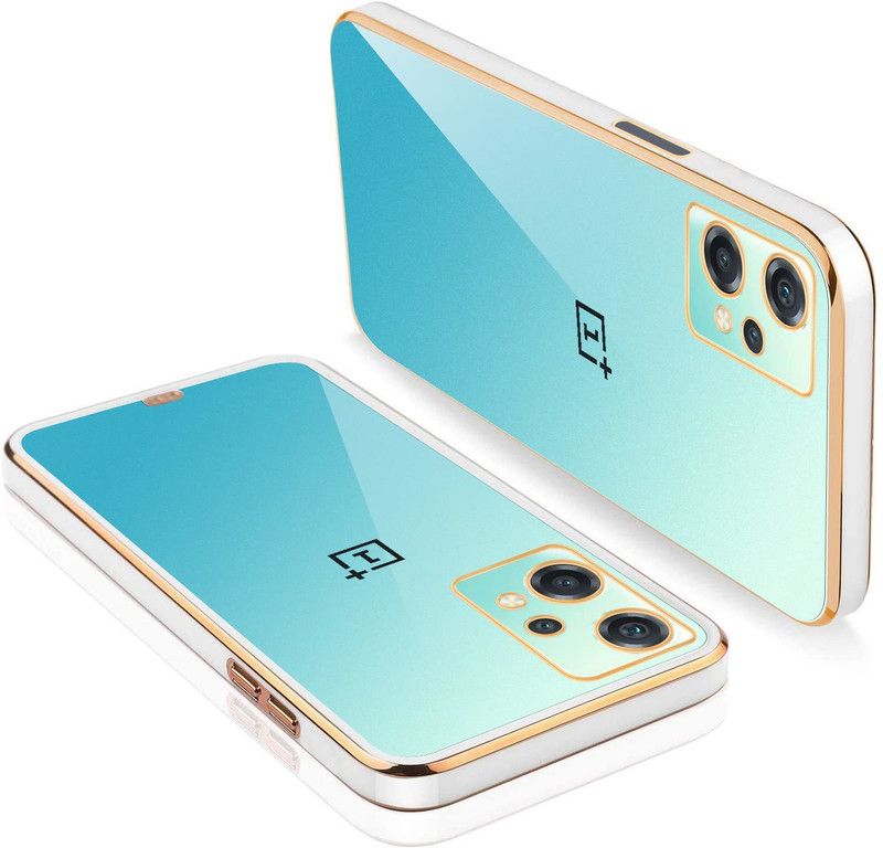 Yebhi Online Back Cover for OnePlus Nord 2T 5G |Electroplated Silicon Golden Plating Crystal Clear Case |  (White, Grip Case, Pack of: 1)