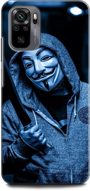 INDICRAFT Back Cover for REDMI Note 10S ANONYMOUS BLADE, JOKER, HACKER, V FOR VANDATA  (Multicolor, Dual Protection, Pack of: 1)