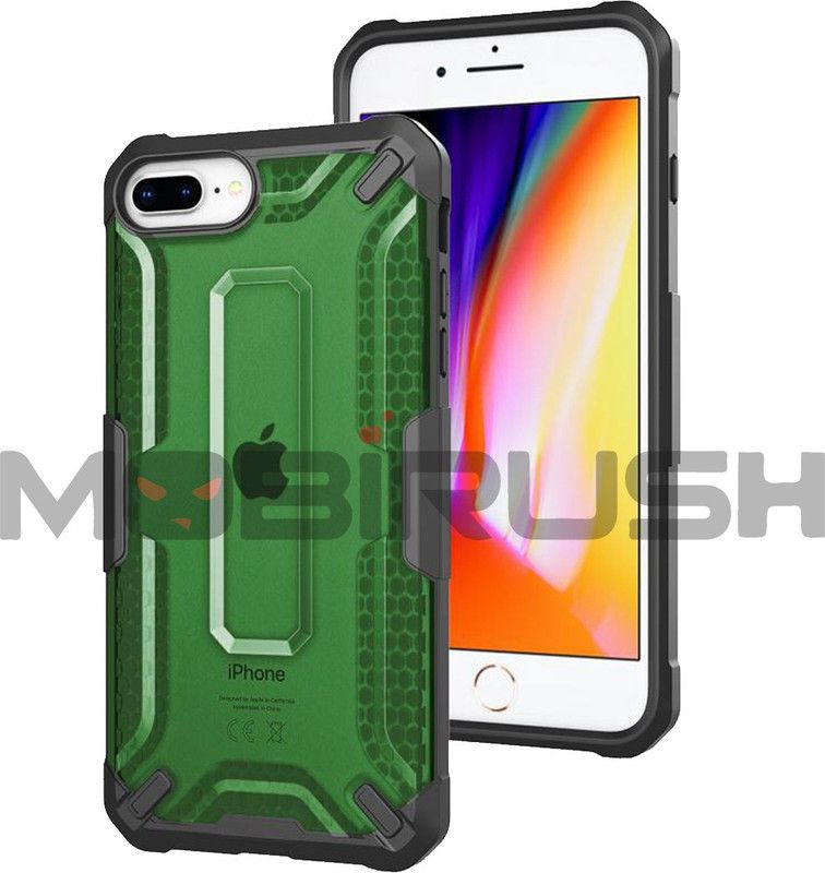 MOBIRUSH Back Cover for Apple iPhone 7 Plus  (Green, Grip Case, Pack of: 1)