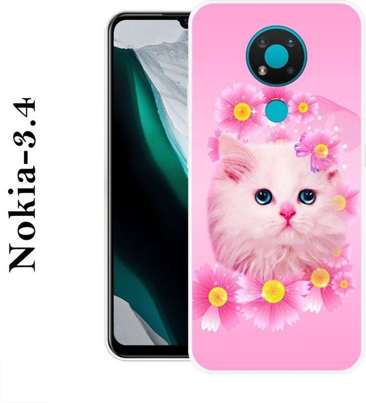 REDFLY Back Cover for Nokia 3.4  (Pink, Grip Case, Silicon)