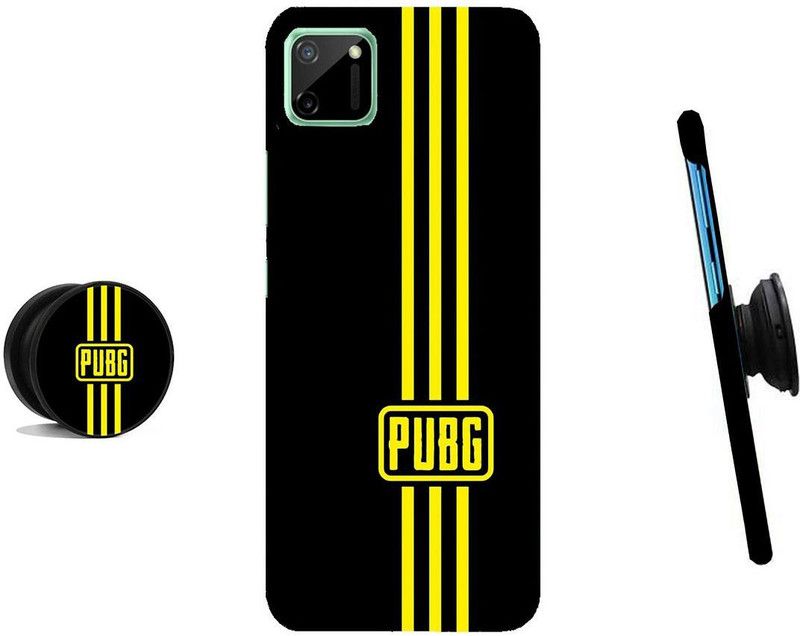 MY SWAG Back Cover for Realme C11  (Black, Yellow, Cases with Holder)