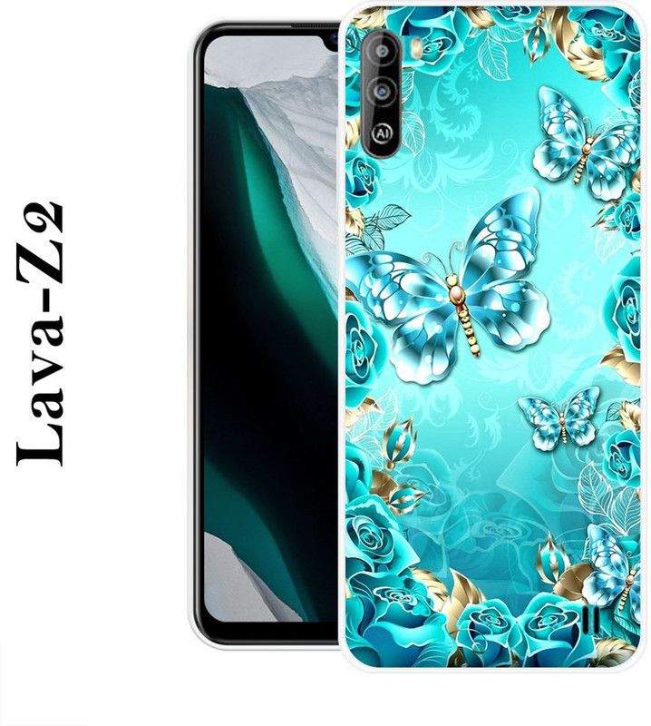 KLC Back Cover for Lava Z2  (Blue, Silver, Silicon)