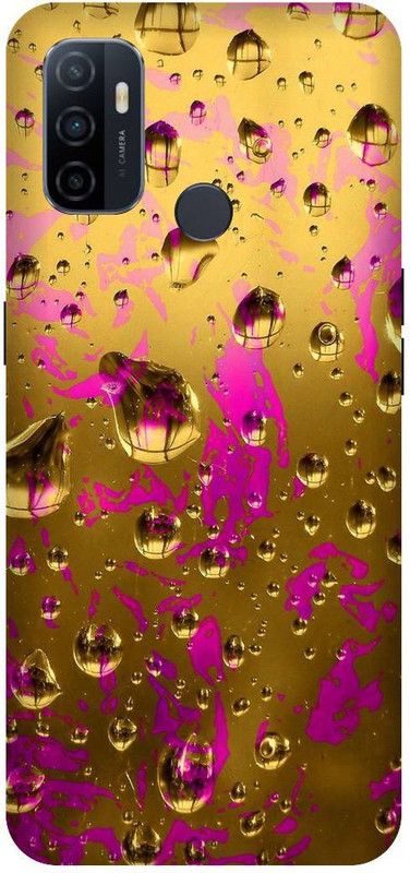 UMPRINT Back Cover for Oppo A33/Oppo CPH2137 Gold Pink Drops Printed Back Cover  (Multicolor, Hard Case, Pack of: 1)