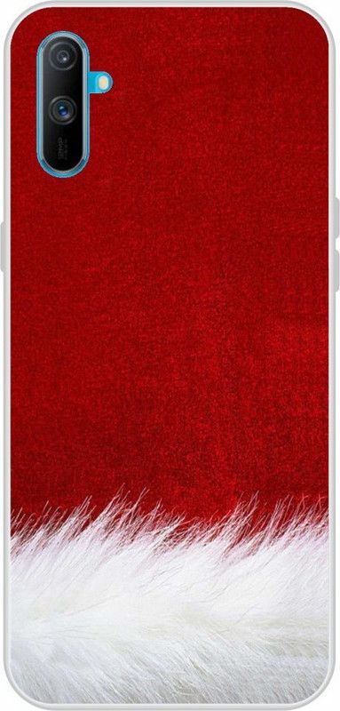 Lovecase Back Cover for Realme C3  (Red, White, Silicon)