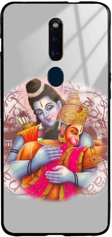 NDCOM Back Cover for OPPO F11 PRO Hanuman and Ram Printed Glass Case  (Multicolor, Grip Case, Pack of: 1)