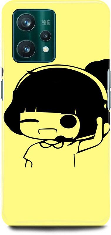 play fast Back Cover for Realme 9 Pro Plus 5G CUTE, GIRL, LOVELY, GIRL, HEADPHONE, YELLOW, LOVE, COUPLE  (Yellow, Hard Case, Pack of: 1)