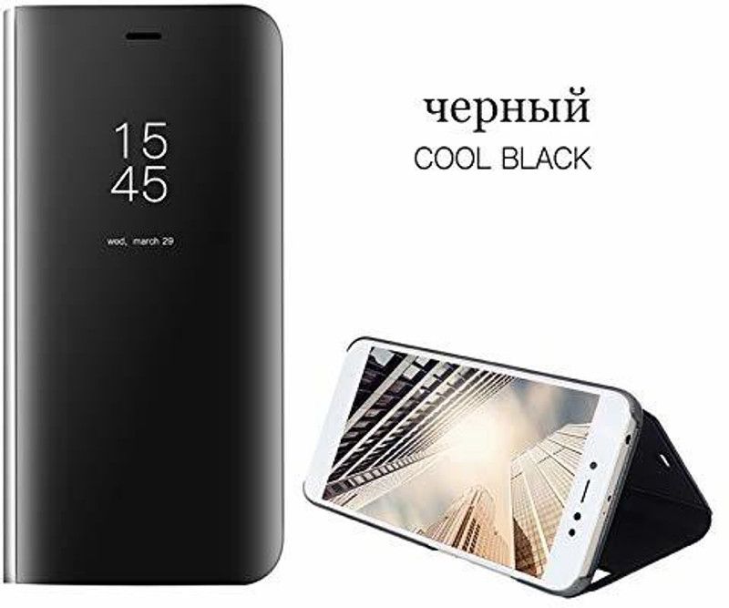 STYLEWALE Back Cover for SAMSUNG GALAXY NOTE 10 Smart Clear View Mirror Flip with Luxury Stand Cover Case  (Black, Dual Protection, Pack of: 1)