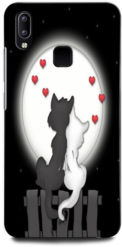INTELLIZE Back Cover for Vivo V9 1723 CAT, CUTE CATE, CAT LOVE, CATE TOGETHER, HEART,  (Multicolor, Hard Case, Pack of: 1)