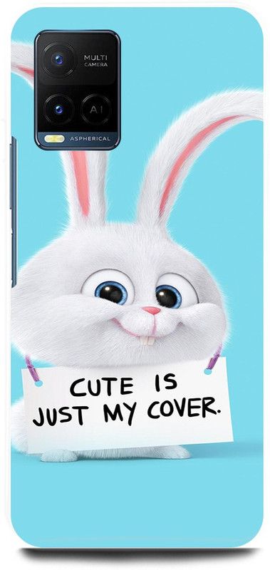 play fast Back Cover for Vivo Y33T, V2146 CUTE, BUNNY, CAT, RABBIT, CUTE IS JUST MY COVER  (White, Hard Case, Pack of: 1)