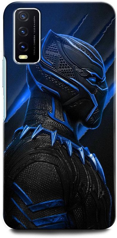 GRAFIQE Back Cover for Vivo Y20A V2101 BLACKPHANTER, BLACKPHANTERMASK, AVENGER, MARVEL, SUPERHERO  (Multicolor, Shock Proof, Pack of: 1)