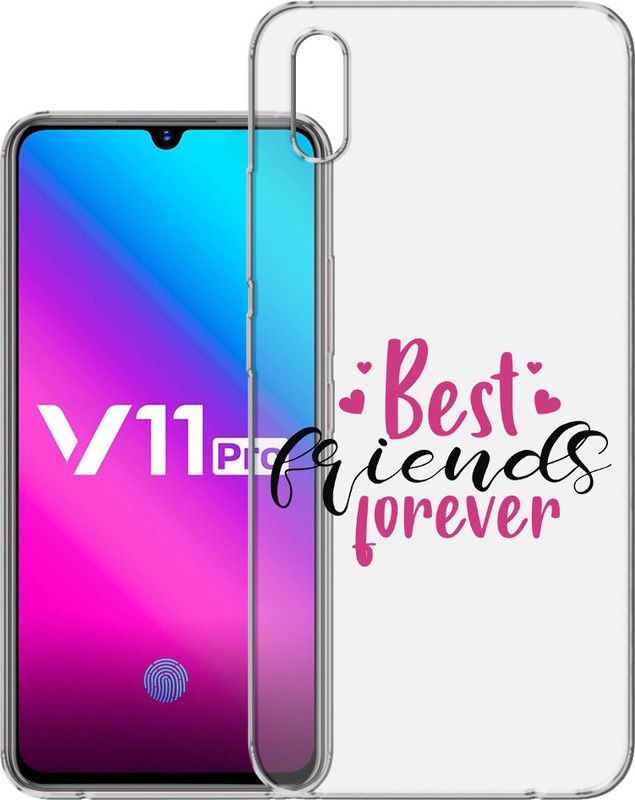 HANIRY Back Cover for Vivo V11 Pro / 1804 back cover / BEST FRIENDS FOREVER TEXT / Designer / PNG_86  (Multicolor, Flexible, Silicon, Pack of: 1)