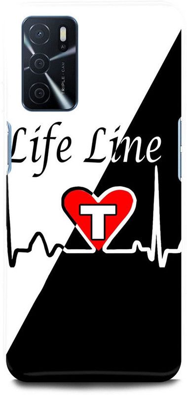 FUGGA Back Cover for OPPO A16, T, LETTER, ALPHABET, LIFE, LINE, T, NAME  (Multicolor, Hard Case, Pack of: 1)