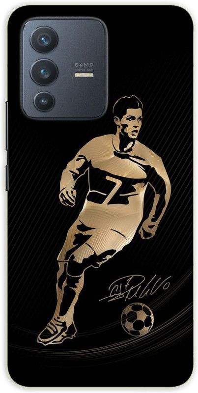 iprinto Back Cover for Vivo V23 5G Footballer Back Cover  (Black, Hard Case, Pack of: 1)