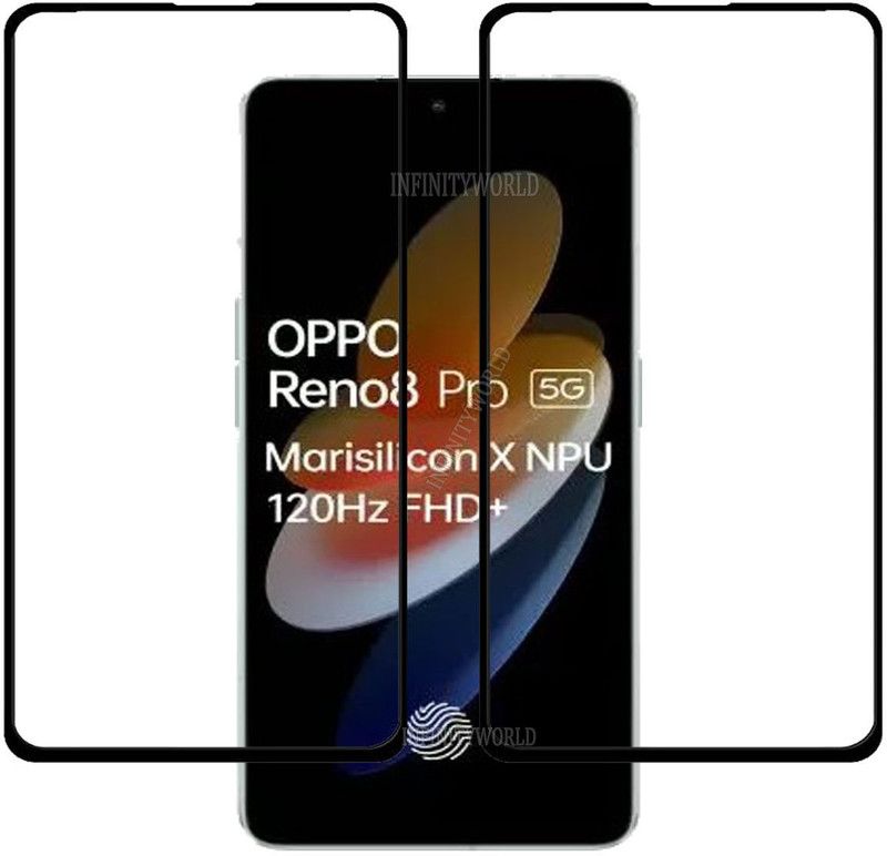 INFINITYWORLD Edge To Edge Tempered Glass for OPPO Reno8 Pro 5G  (Pack of 2)
