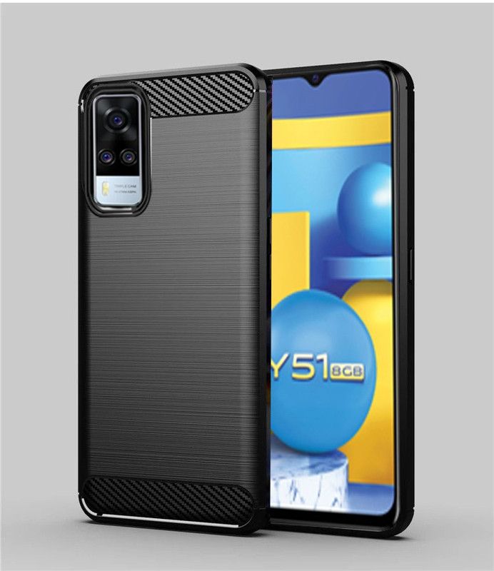 Wowcase Back Cover for VIVO Y51, VIVO Y51A, VIVO Y31  (Black, Grip Case, Silicon, Pack of: 1)
