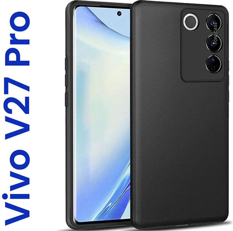 FONECASE Back Cover for VIVO V27 PRO (5G), VIVO V27 Pro  (Black, Dual Protection, Silicon, Pack of: 1)