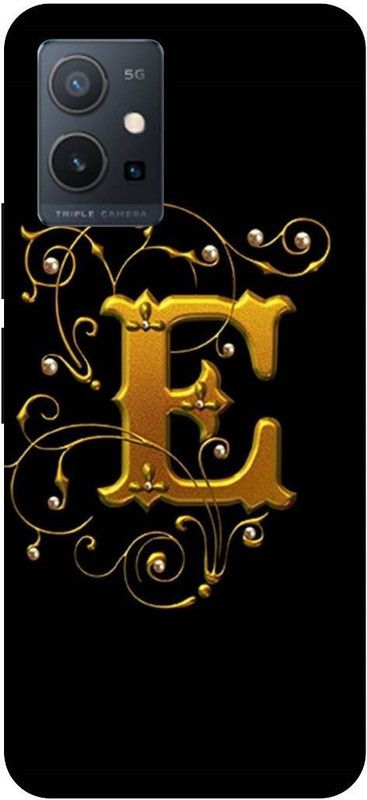 THE NARAYANA COLLECTIONS Back Cover for VIVO Y75 5G-V2142-E,NAME,ALPHABET,GOLDEN,NAME  (Multicolor, Hard Case, Pack of: 1)