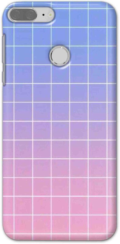 NDCOM Back Cover for Honor 9 Lite Blue Pink Grid Printed  (Multicolor, Hard Case, Pack of: 1)